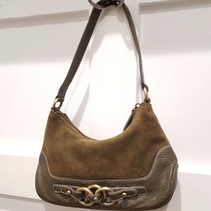 Wilsons Leather Suede purse handbag green